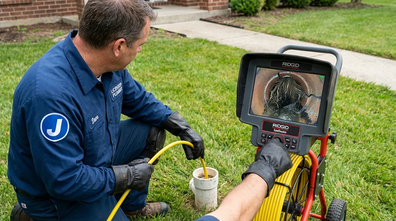 Sewer camera inspection being performed by Johns Plumbing LLC in Alpena